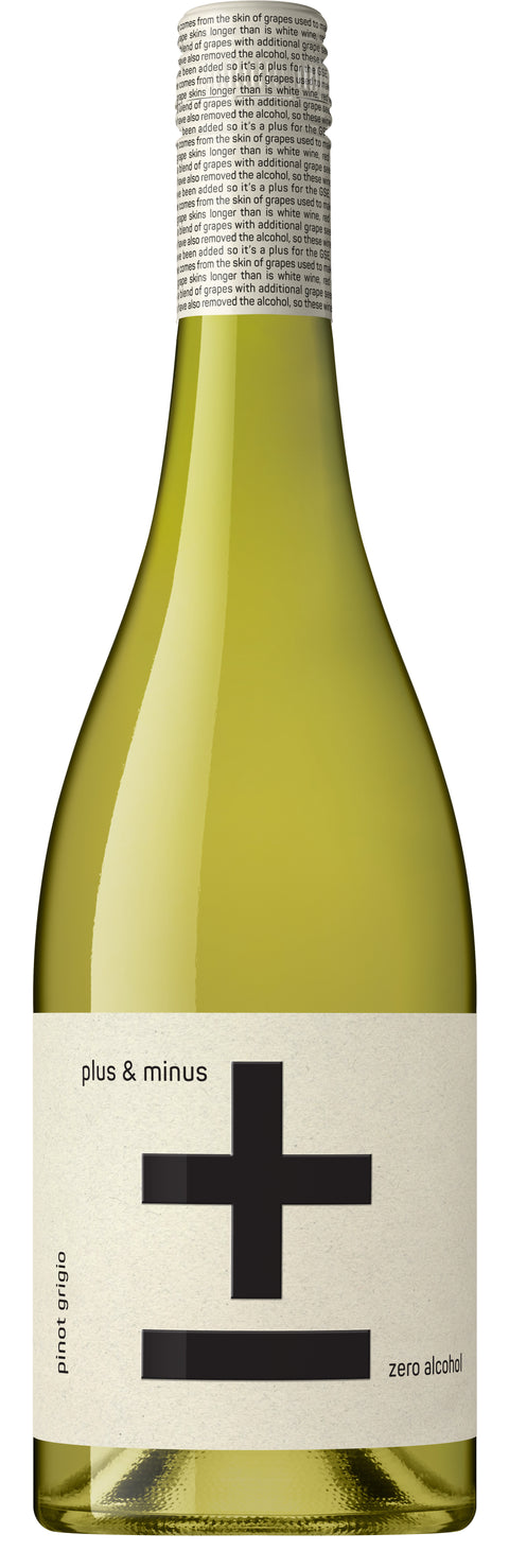 Plus & Minus Non Alcoholic Pinot Grigio White Wine 2022 0.5%