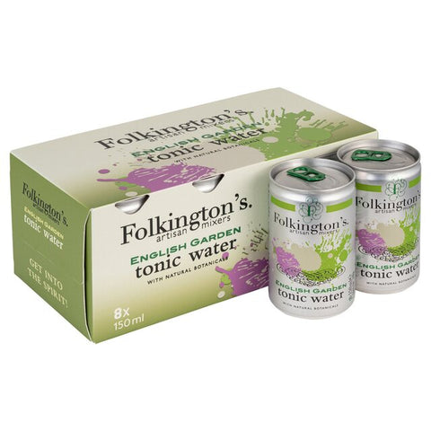 Folkington's English Garden Tonic Water - (150ml can) (GF) 8-pack